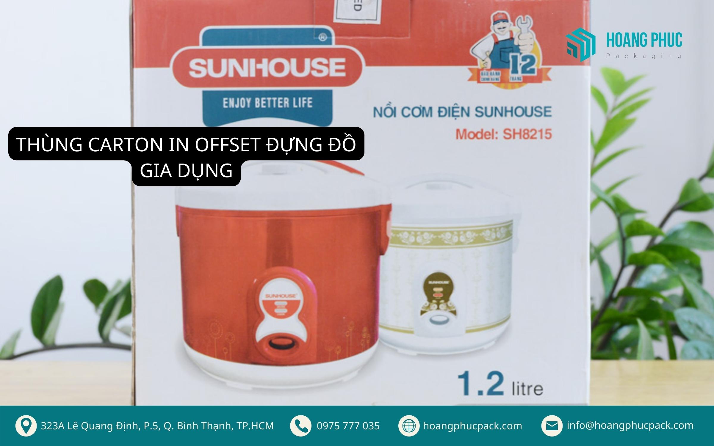 Thùng carton in offset đựng đồ gia dụng