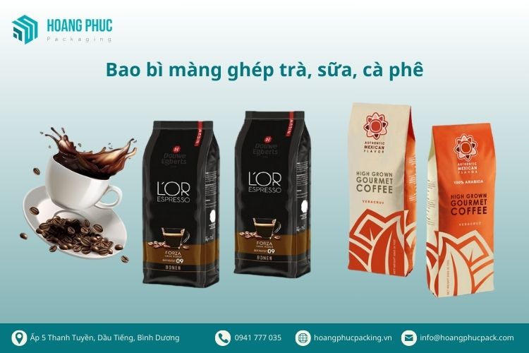 Bao bì màng ghép trà, sữa, cà phê