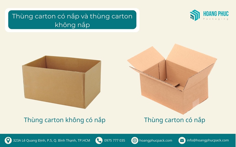 Hộp carton có nắp và hộp carton không có nắp