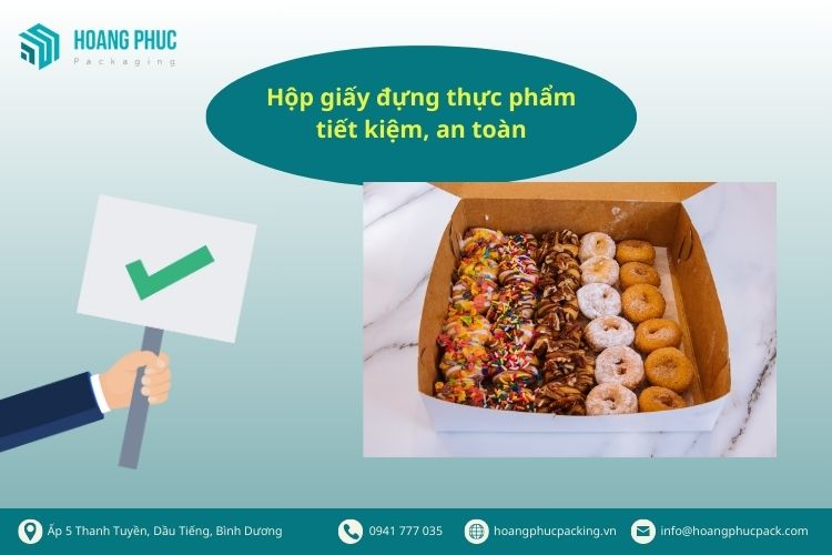 Hộp giấy đựng thực phẩm tiết kiệm, an toàn