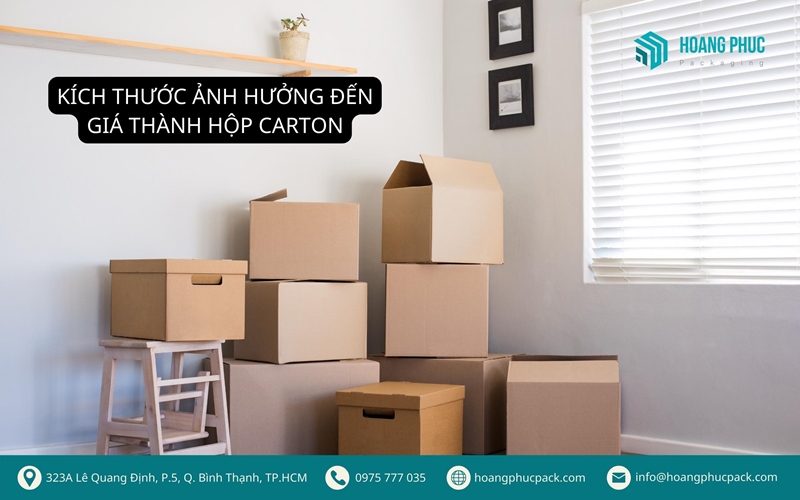 Kích thước ảnh hưởng đến giá thành hộp carton