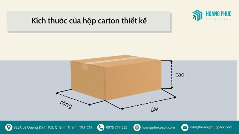 Kích thước của hộp carton thiết kế