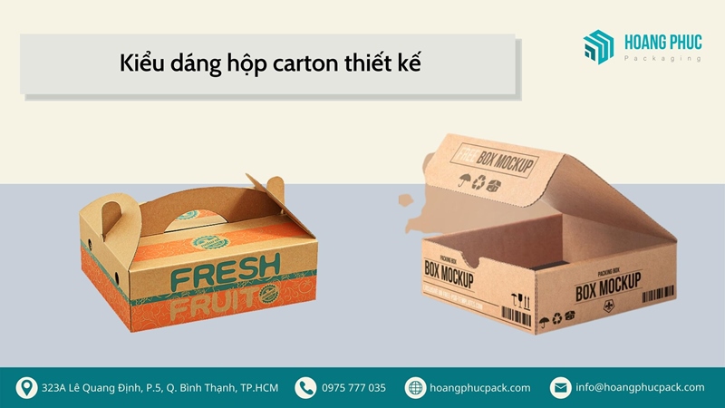 Kiểu dáng hộp carton thiết kế