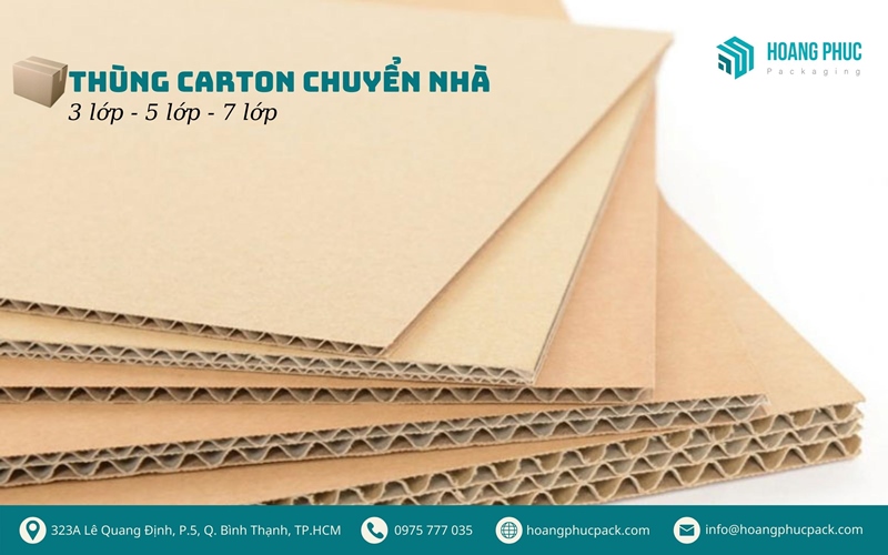 loại thùng carton chuyển nhà 3 lớp, 5 lớp, 7 lớp