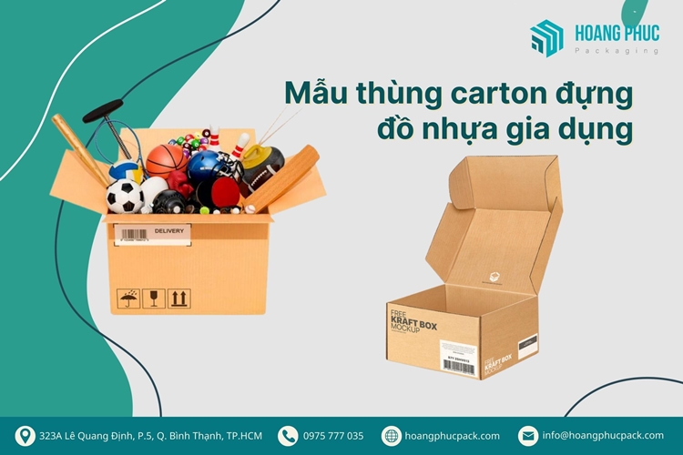 Một số mẫu thùng carton đựng đồ nhựa gia dụng