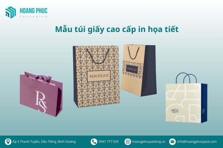 Mẫu túi giấy cao cấp in họa tiết