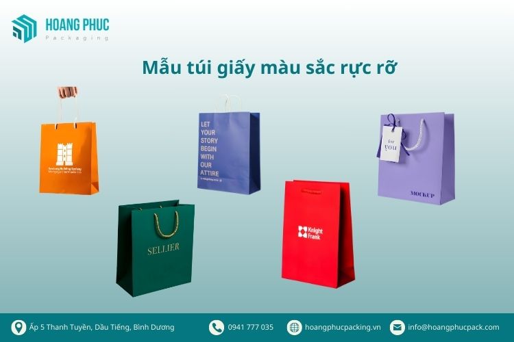 Mẫu túi giấy có màu sắc rực rỡ