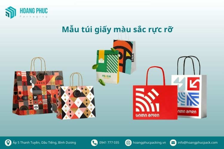 In túi giấy nhiều màu sắc