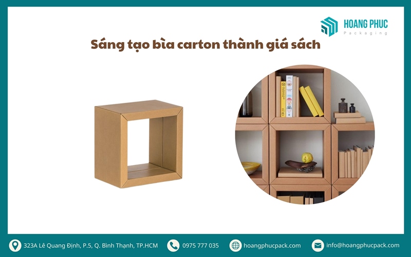 Sáng tạo giá sách từ bìa carton