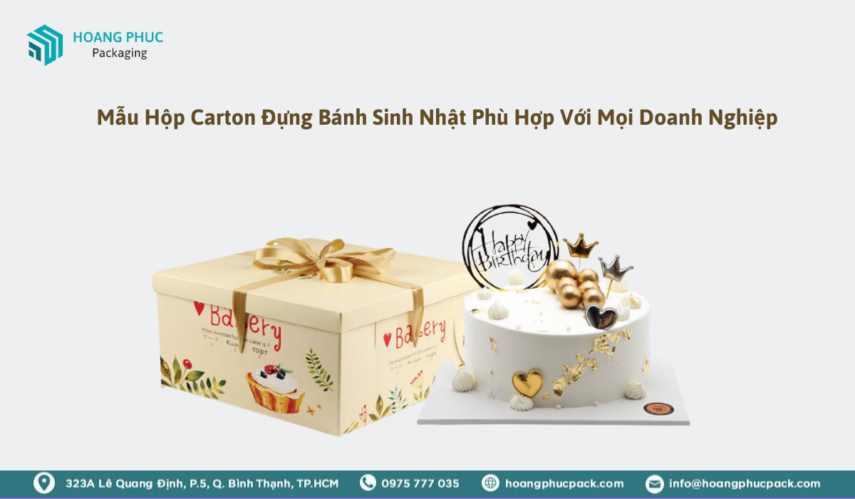 Mẫu Hộp Carton Đựng Bánh Sinh Nhật Phù Hợp Với Mọi Doanh Nghiệp