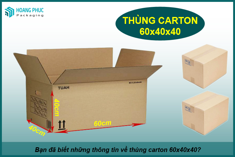 Thùng carton 60x40x40cm sử dụng loại giấy 5 lớp chịu lực lớn
